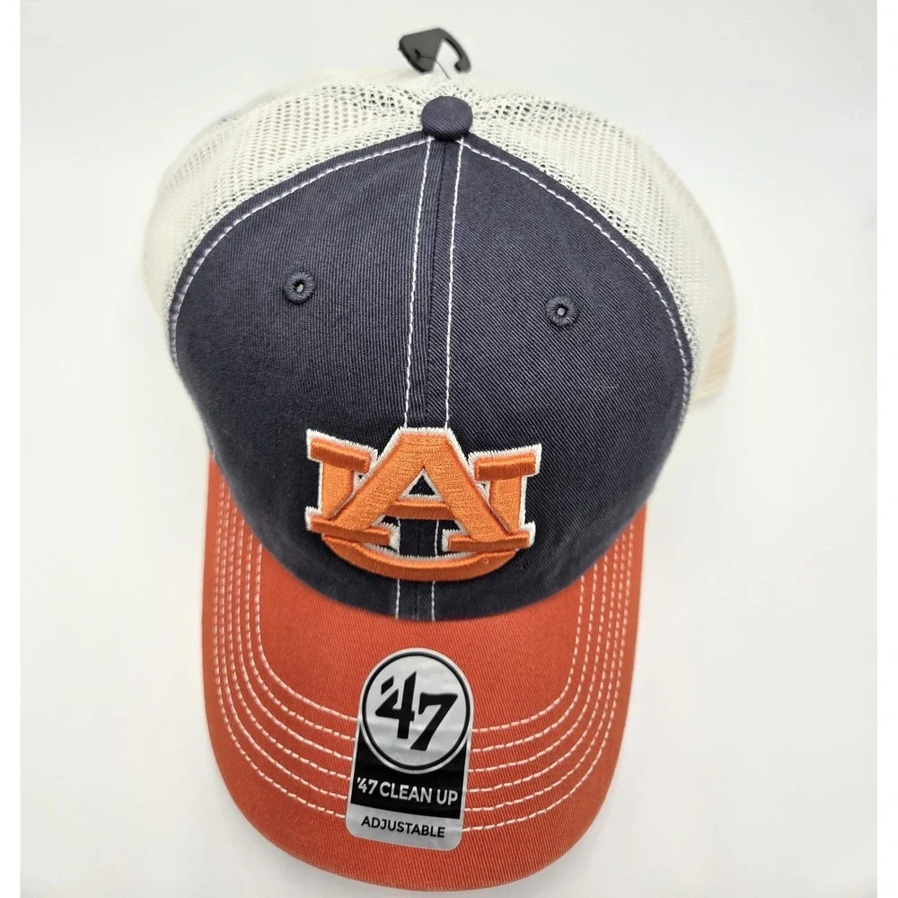 47 Auburn Tigers Vintage Navy‎ Two-Tone Clean Up Trawler Snapback Hat